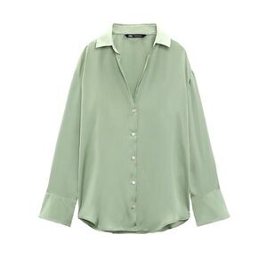 Zara Green Satin button down